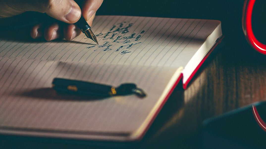 notebook with handwritten notes