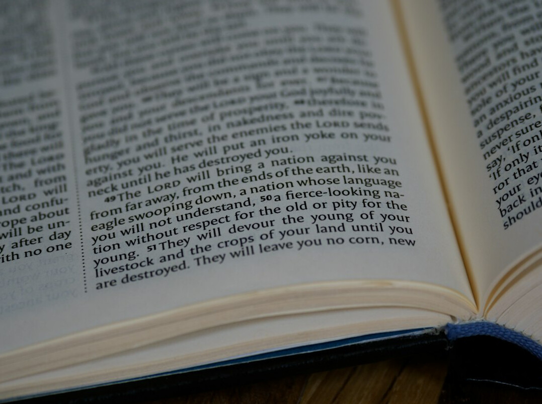 open book with highlighted text