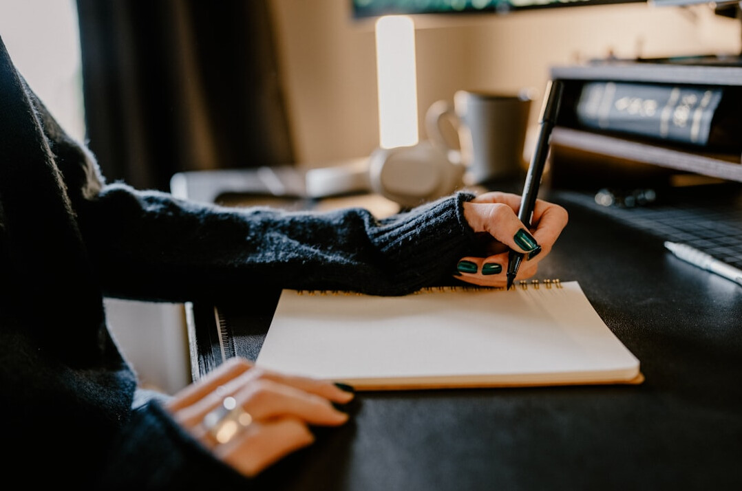 mystery writer at desk