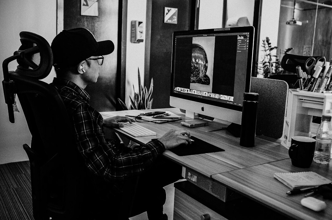 mystery writer at desk